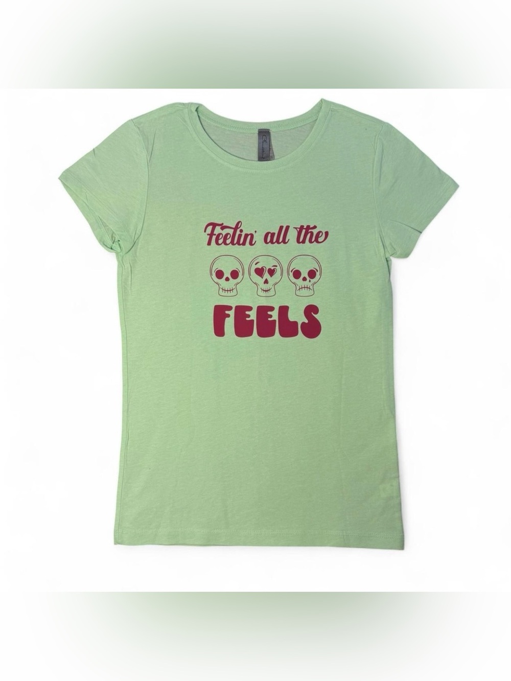 Mint Green Skulls Graphic Tee Custom Heat Transfer Vinyl Top Clementine Youth L